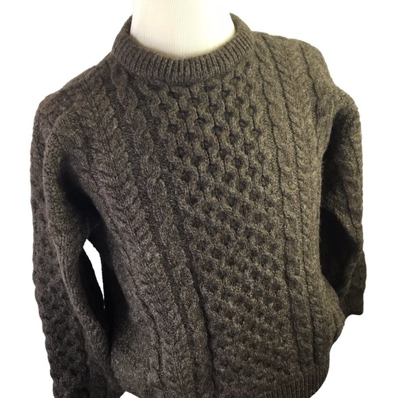 L.L. Bean Other - L.L. Bean Wool Fisherman Knit Sweater Ireland Men's Size M/L Cable Chunky Crew